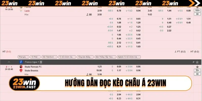 Hướng dẫn đọc kèo châu Á 23WIN