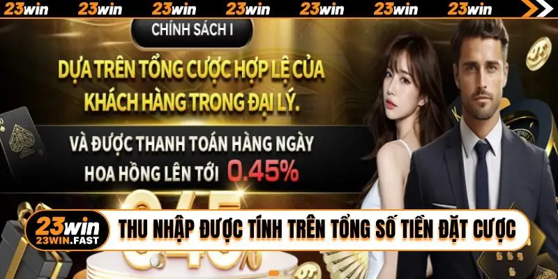 Thu nhập được tính trên tổng số tiền đặt cược