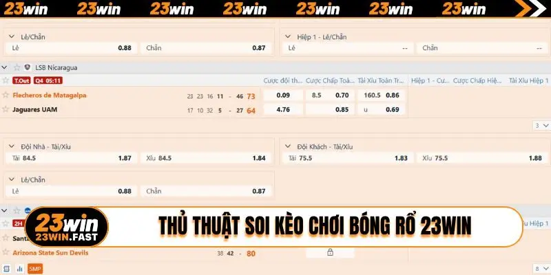 Thủ thuật soi kèo chơi bóng rổ 23WIN